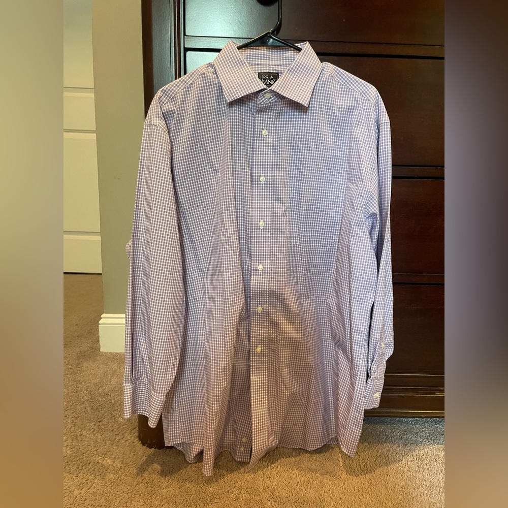 Jos. A. Bank Lavender Checkered Dress Shirt